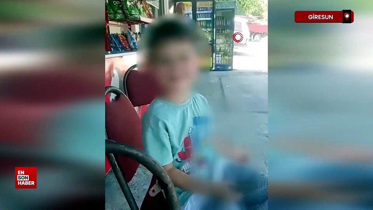 Giresun'da küçük çocuğu sigara ve alkole özendiren görüntü