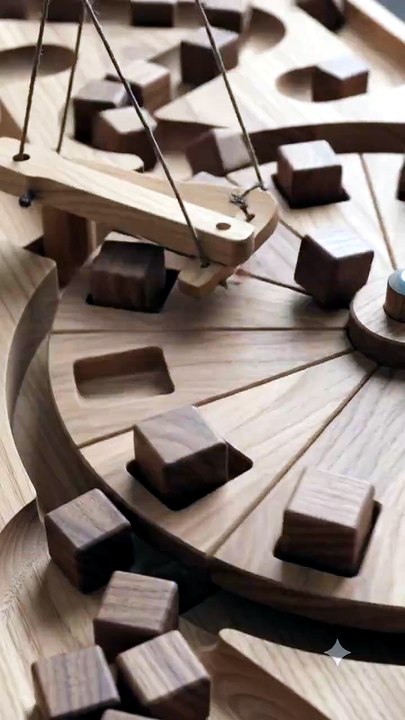 Wooden Cubes Gravity Sculpture | Mesmerizing Kinetic Balance & ASMR in 4K
