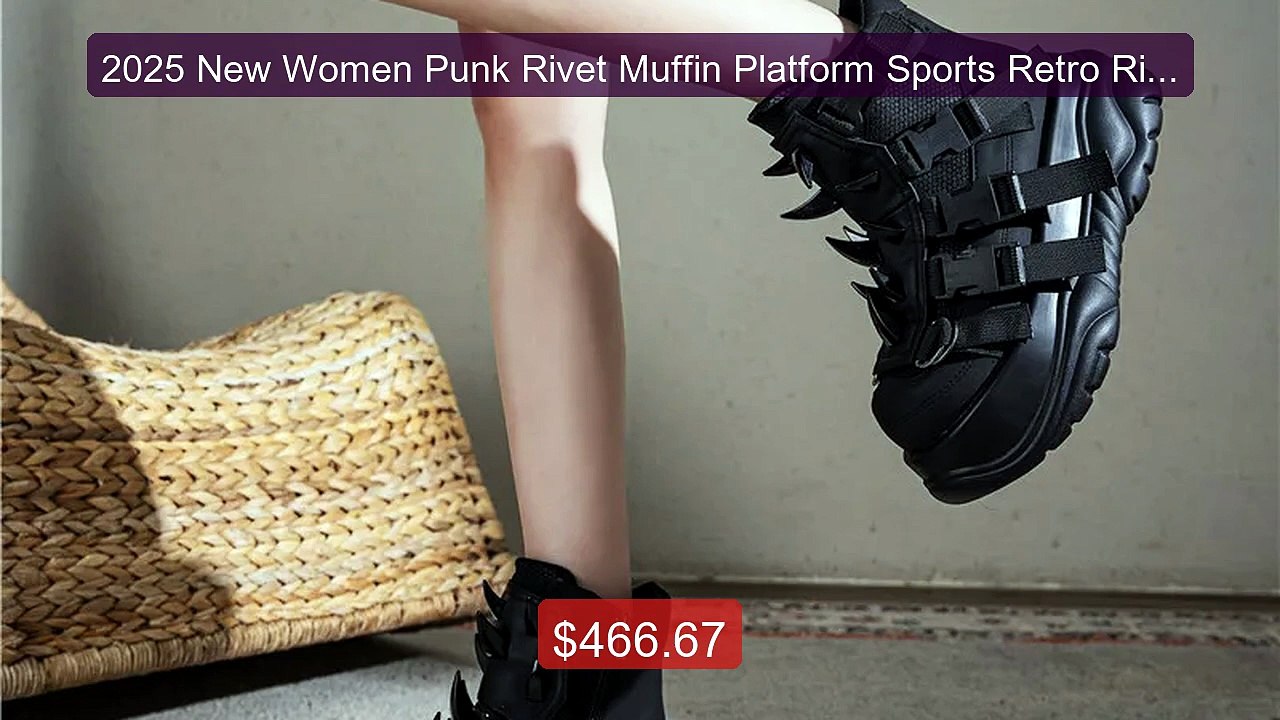 2025 New Women Punk Rivet Muffin Platform Sports Retro Rivets ... -- Hot Deal 2026 | Limited Offer!