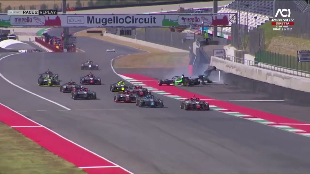 Campionato Italiano Sport Prototipi 2026 Mugello Race 2 Start Verdi Big Crash