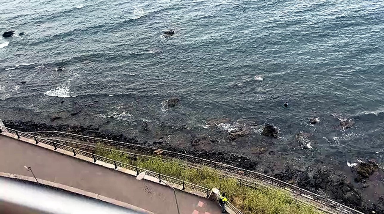 Tres jóvenes marroquíes llegan a nado a Ceuta esta mañana. Vídeo enviado por una amiga.