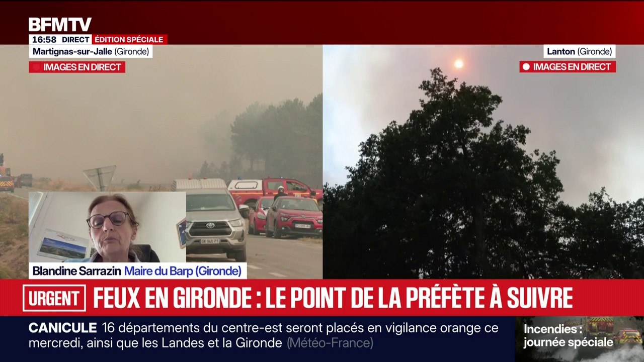 Feux en Gironde: "La situation est tendue", affirme la maire de Barp