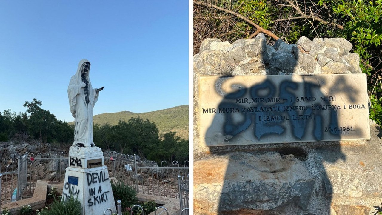 Profanación en Medjugorje: queman el santuario y vandalizan las estatuas de la Virgen