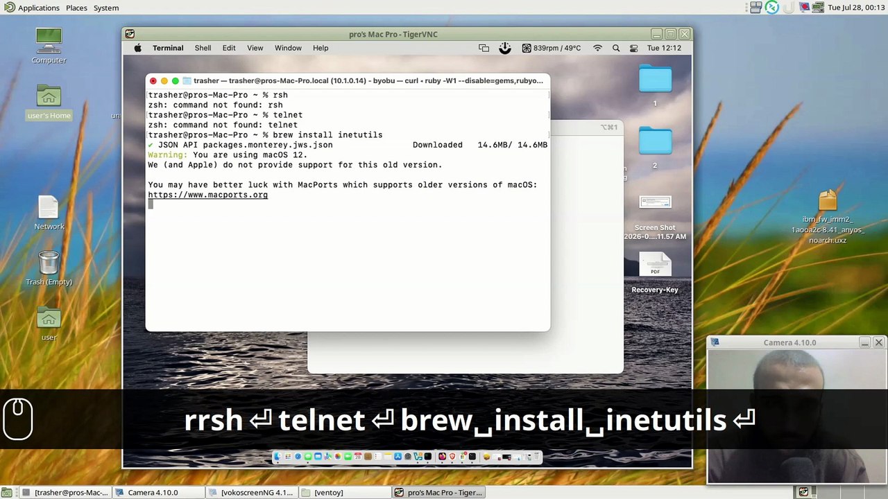 Restore telnet, rsh, rlogin and other commands on macOS (inetutils)