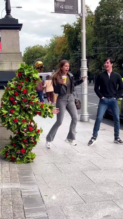 The best moment to suddenly scare pedestrians.