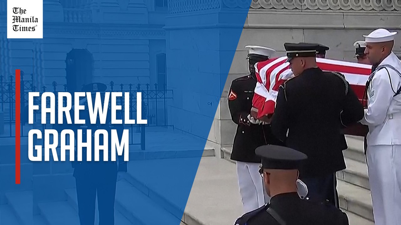 The casket of late senator Lindsey Graham departs US Capitol