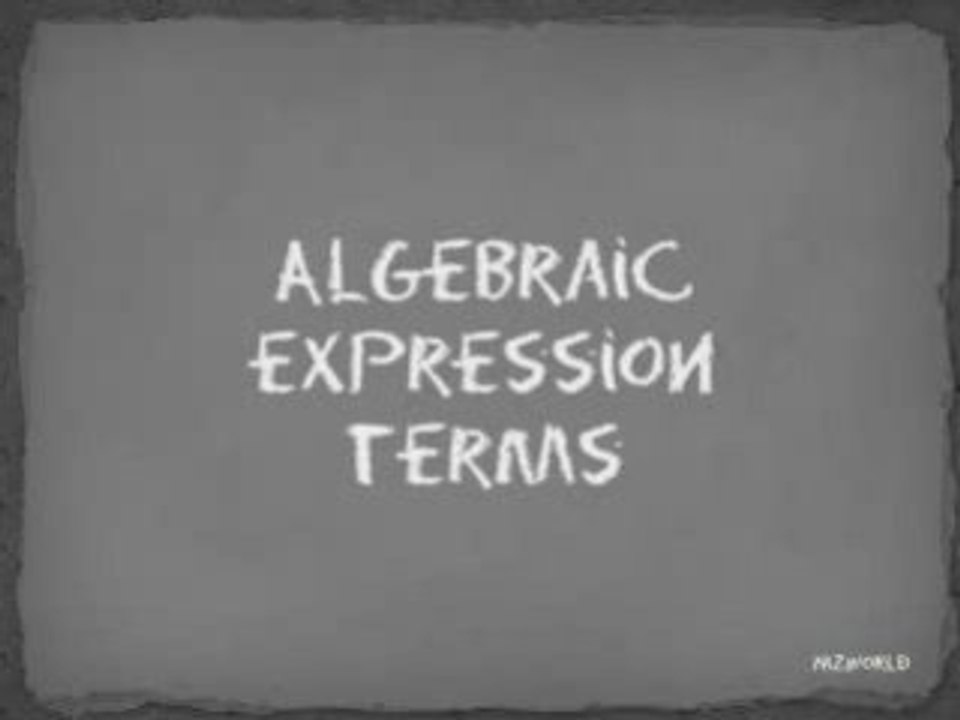 Math Terms of Algebraic Expression
