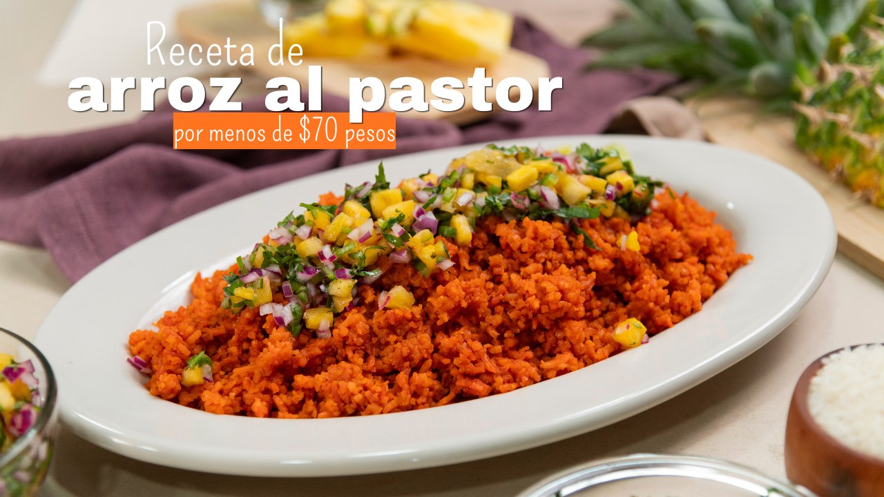 Cómo hacer arroz al pastor casero con piña y achiote