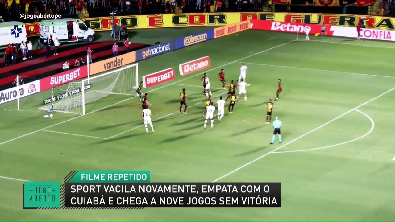 Sport vacila novamente, empata com o Cuiabá e chega a nove jogos sem vitória