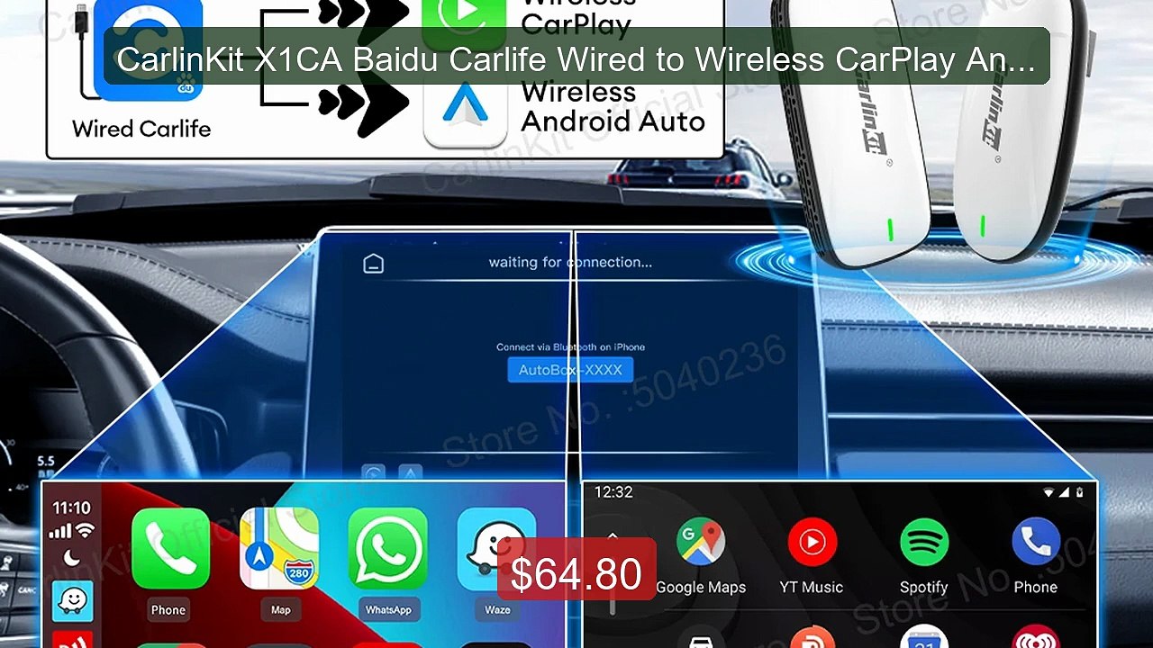 CarlinKit X1CA Baidu Carlife Wired to Wireless CarPlay Android... -- Best Buy 2026 | Great Quality!