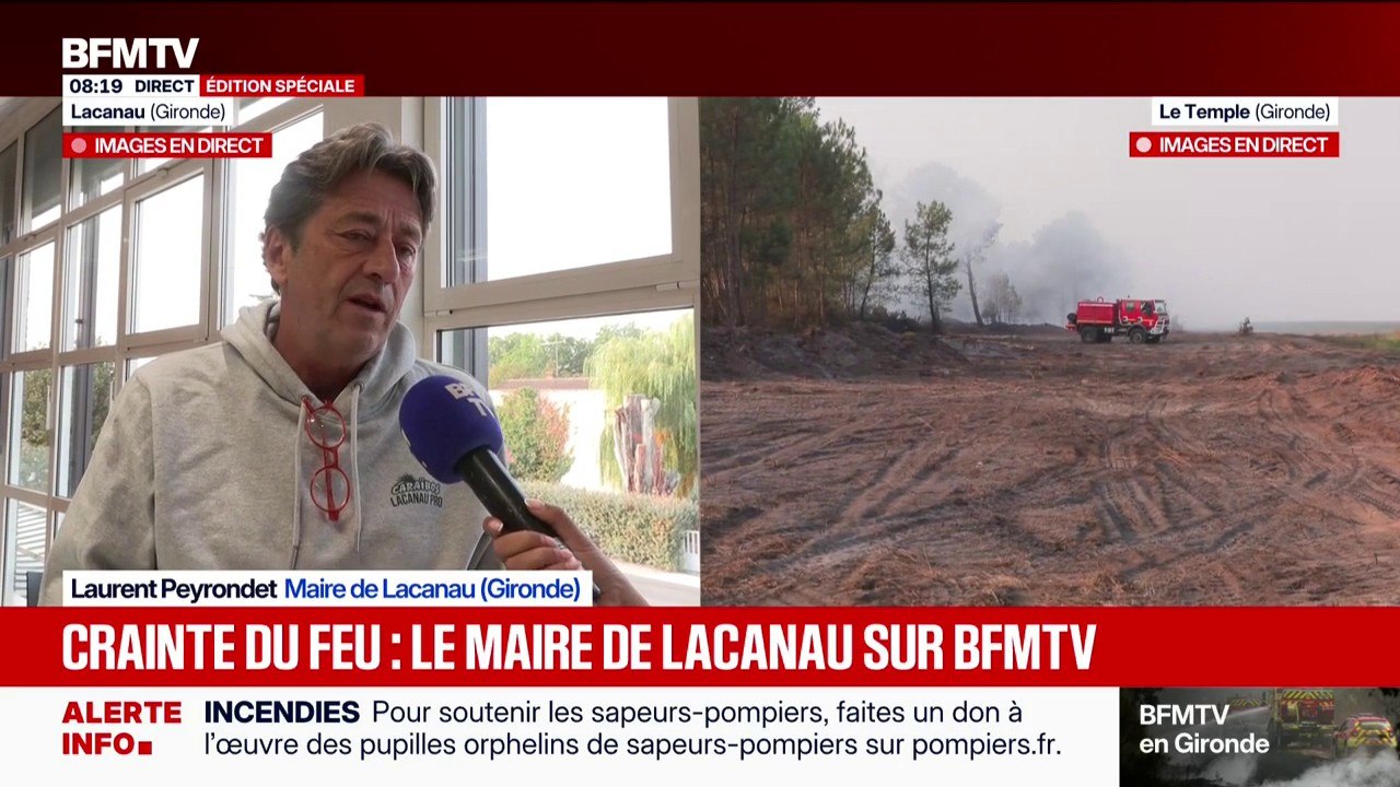 Incendie en Gironde: "Le boulot aujourd'hui c'est de coordonner tous les acteurs présents sur le feu", explique le maire de Lacanau
