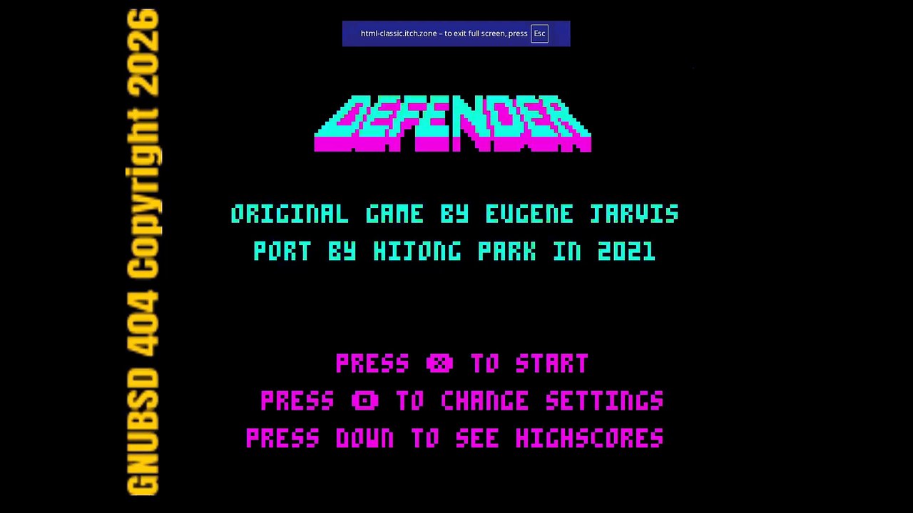 GNUBSD404 long N212 Defender for Pico 8 (Linux/Web/Pico)