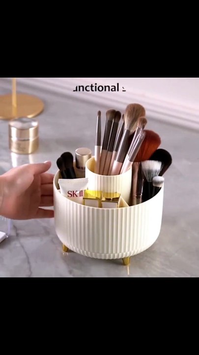 ✨ 91% OFF 360° Rotating Makeup Organizer | Cosmetic Storage Holder with 5 Compartments
