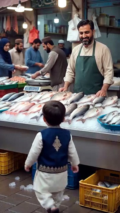Chotu at Fish shop