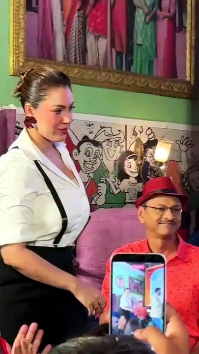 Fans can't get enough of this sweet Jethalal and Babita Ji moment.  Munmun Dutta and Dilip Joshi at Taarak Mehta Ka Ooltah Chashmah's event