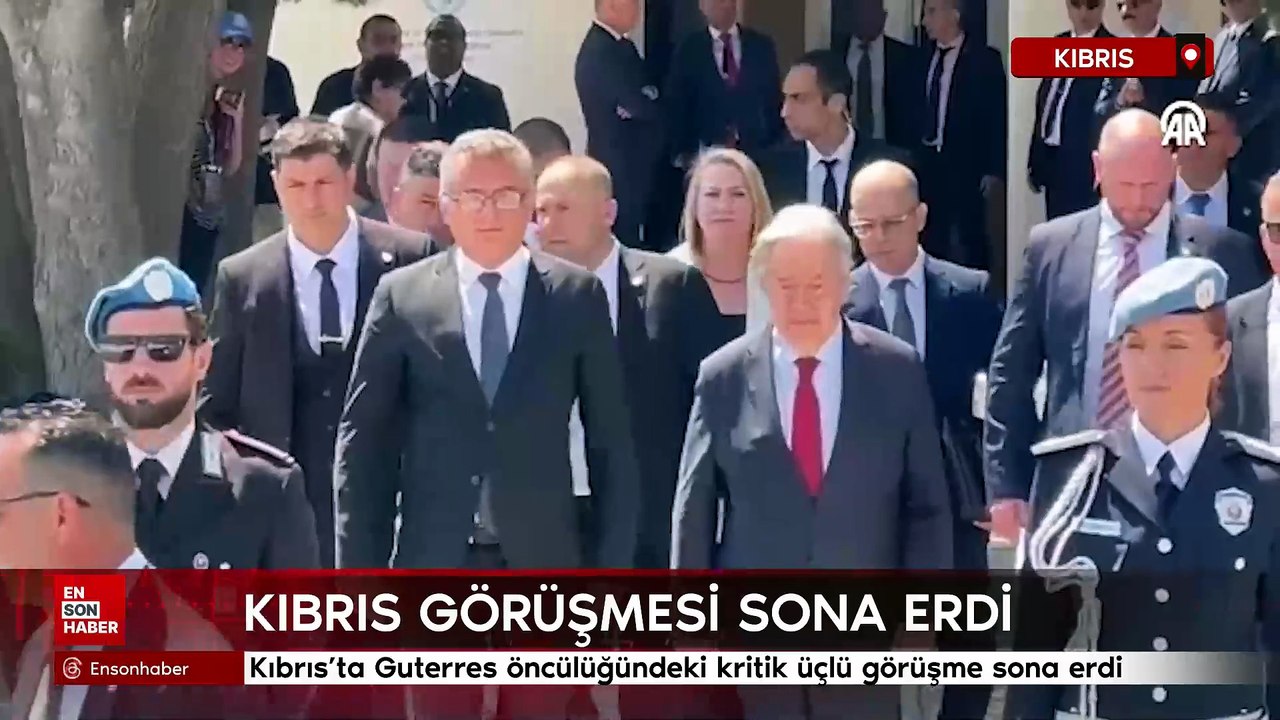 Kıbrıs'ta BM Genel Sekreteri Guterres öncülüğünde ara bölgedeki üçlü görüşme sona erdi