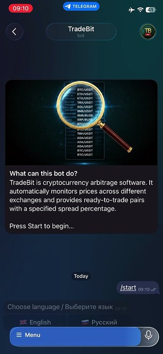 TradeBit — Crypto Arbitrage Scanner Telegram Mini App
