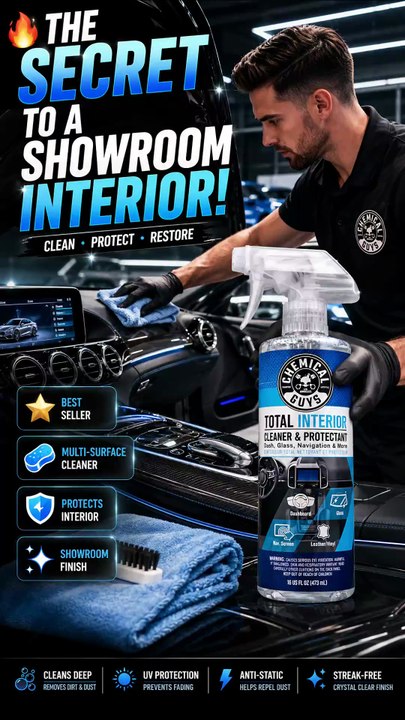Chemical Guys Total Interior Cleaner & Protectant 16 oz | All-in-One Car Interior Cleaner for Leather, Vinyl, Glass & Dashboard