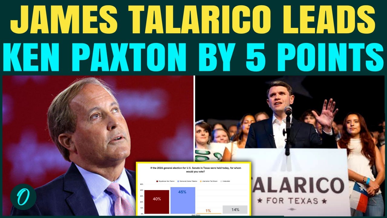 Texas Poll SHOCKER: Democrat James Talarico LEADS Ken Paxton By 5 Points | GOP In BIG Trouble