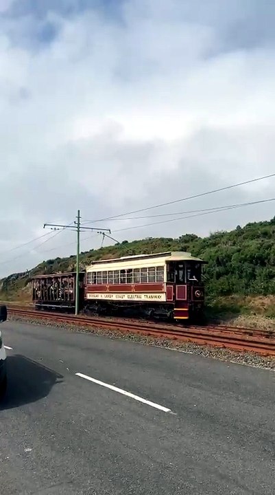 The tram at King Edward Road sets off again after the fire is put out
