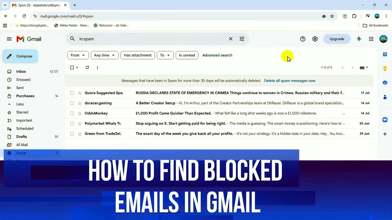How To Find Blocked Emails In Gmail