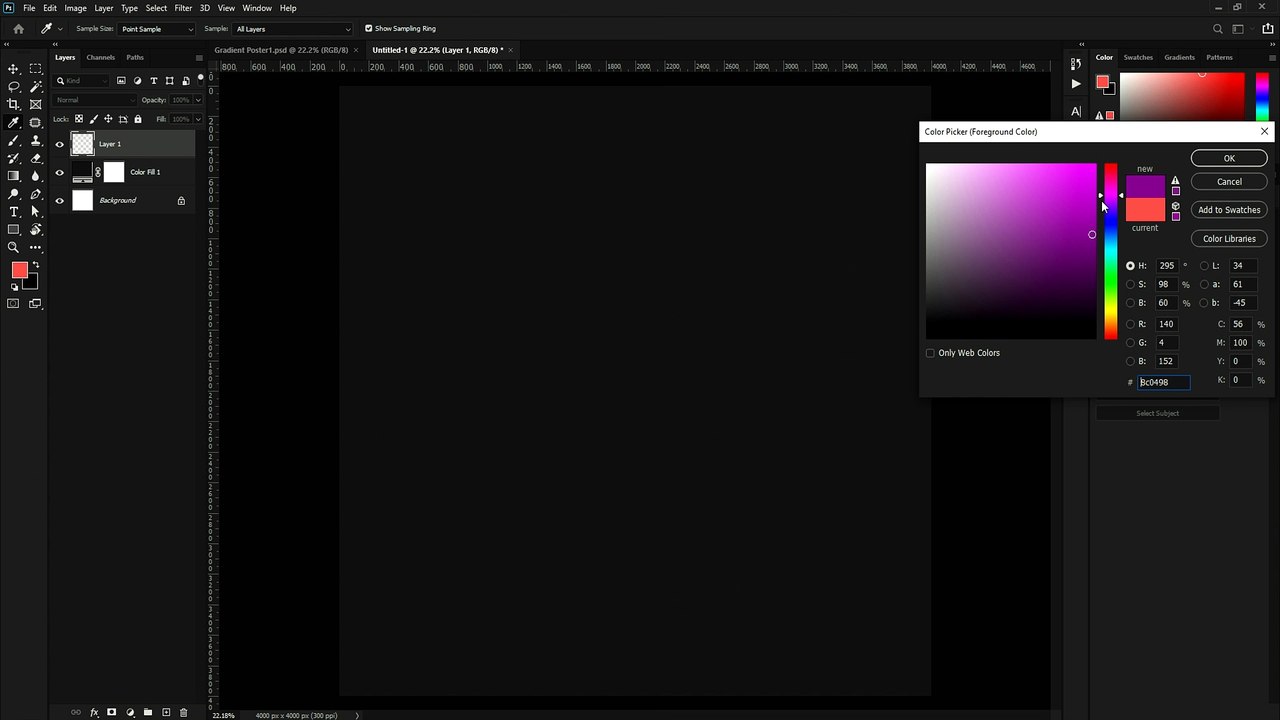 Photoshop Tutorial How to make gradient poster in photoshop