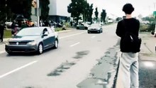 BMW Out of Control Hits Pole 🛑
