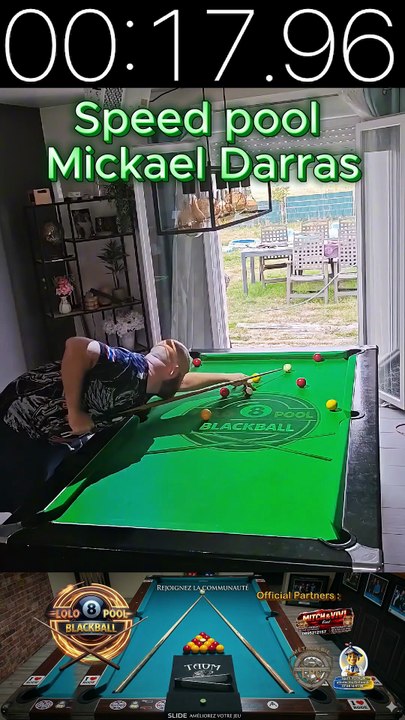 Speed pool Mickael Darras #8pool #blackball #bi...