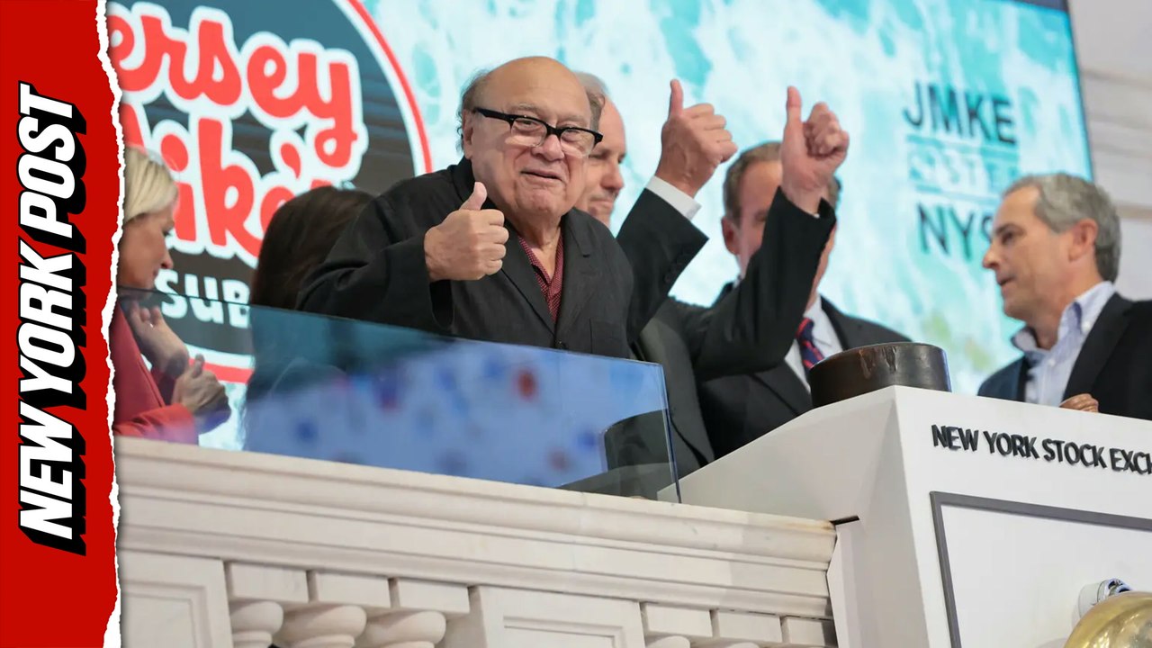 Danny DeVito & Eli Manning Ring Opening Bell for Jersey Mike's IPO