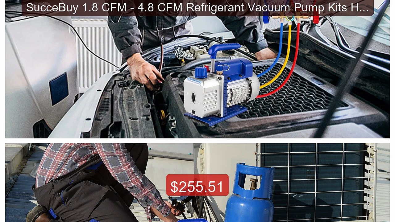 SucceBuy 1.8 CFM - 4.8 CFM Refrigerant Vacuum Pump Kits HVAC 1/3HP... -- Best Deal 2026 | Shop Now!