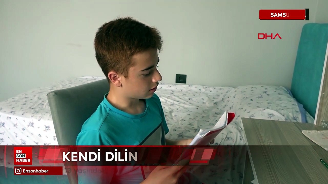 Samsun'da 13 yaşındaki Aras, kendi dilini oluşturup hayali ülke kurdu