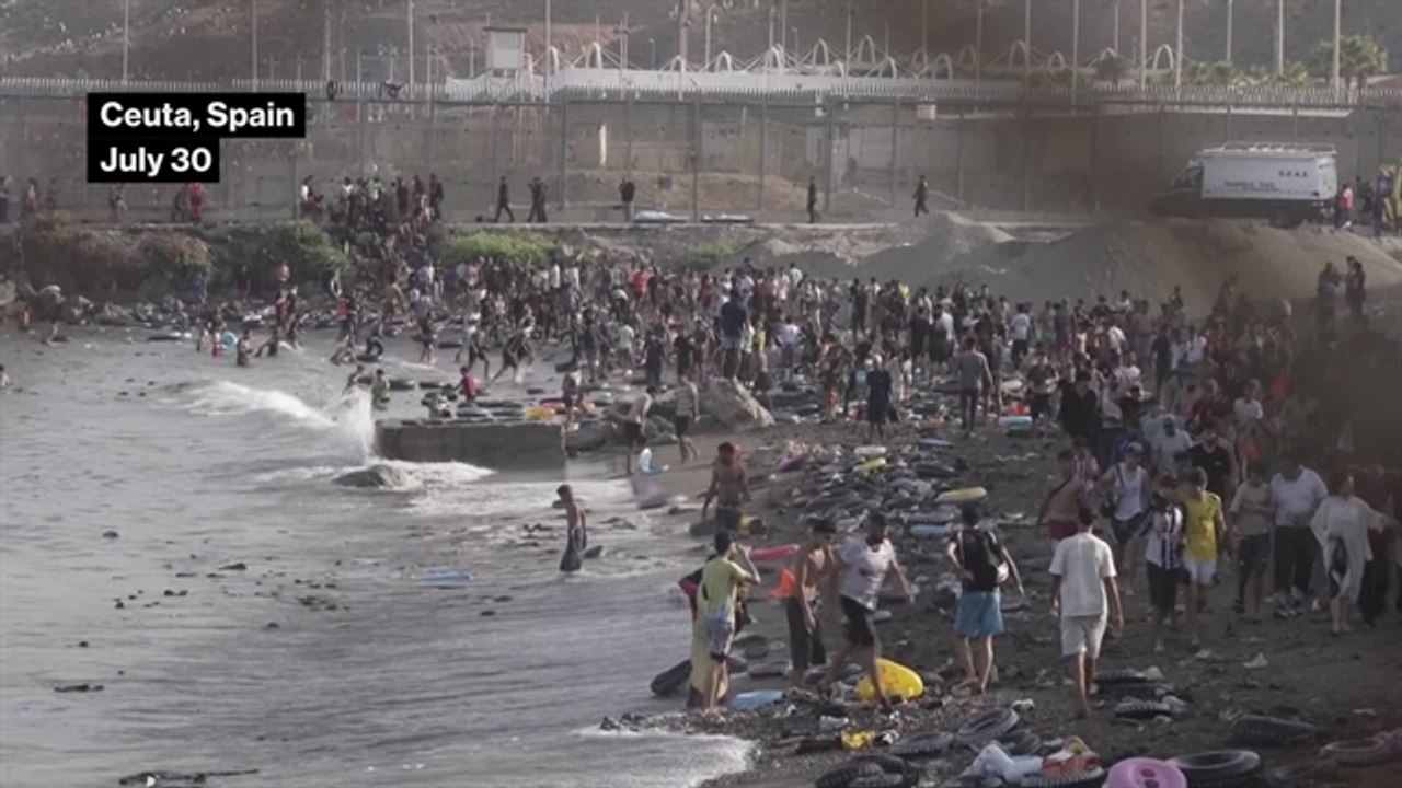 Border Crisis as Migrants Cross Into Ceuta, Spain by Sea