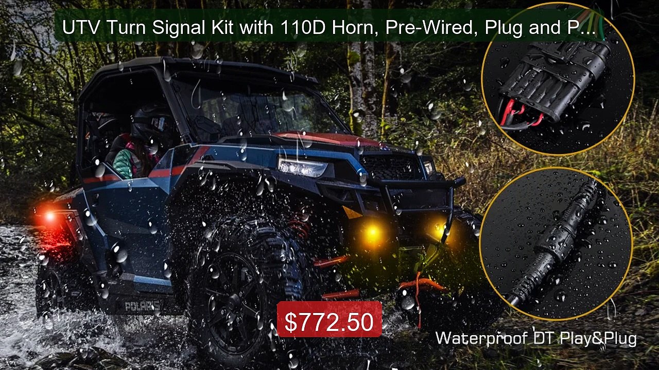 UTV Turn Signal Kit with 110D Horn, Pre-Wired,...