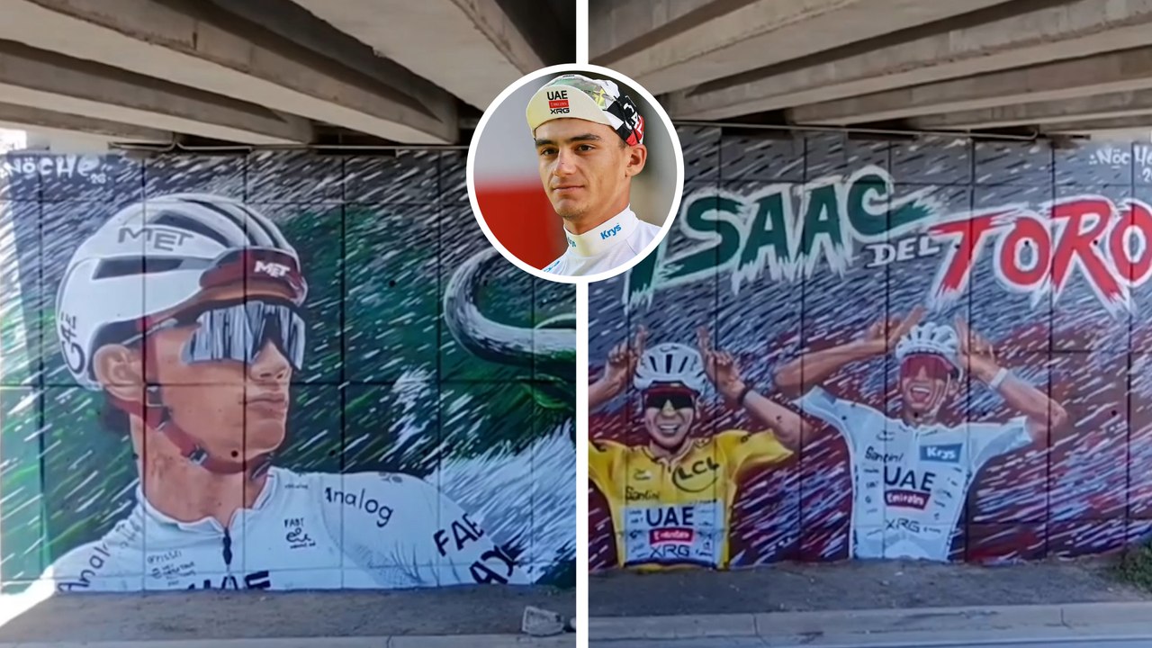 Isaac del Toro recibe homenaje con muro en Ensenada, Baja California, tras su histórica participación en el Tour de Francia
