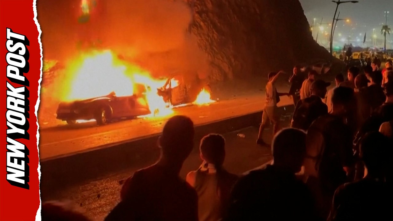 Chaos ensues as Moroccan migrants set cars ablaze at the Spain-Morocco border