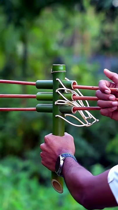 Amazing Bamboo Triple Dart DIY Craft | Creative Bamboo Build #Shorts