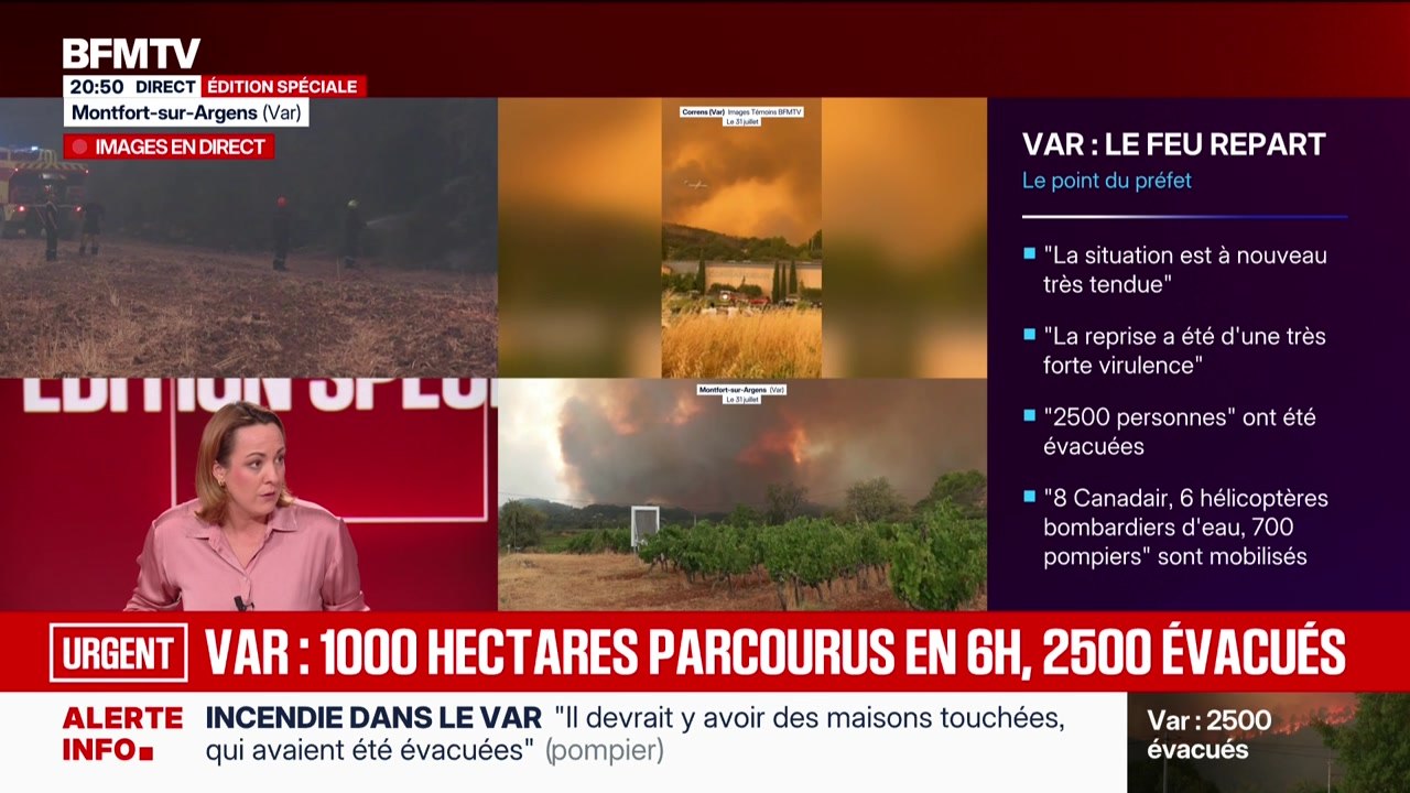 Édition spéciale : 500 pompiers, 6 Canadair et 2 Dash en action dans le Var - 31/07