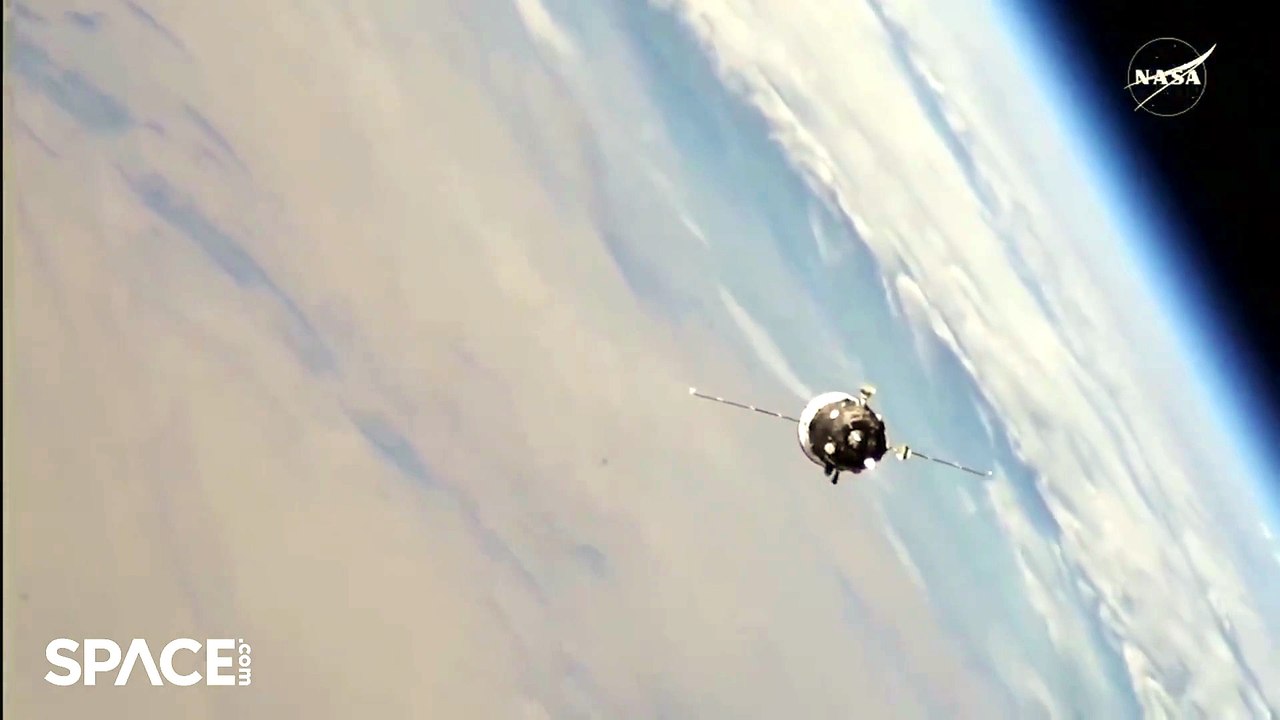 Progress 93 Spacecraft Captured Docking With Sp...