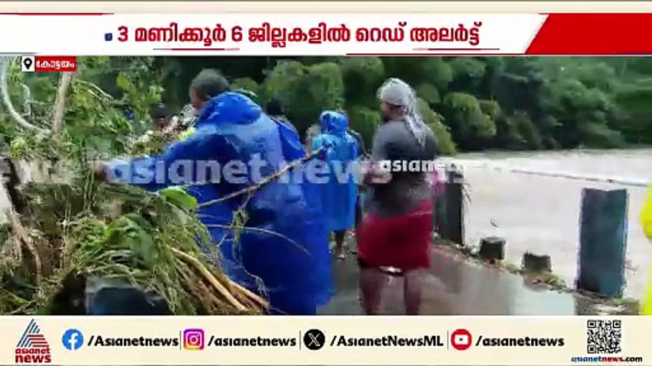 ആറ് ജില്ലകളിൽ മൂന്ന് മണിക്കൂര്‍ റെ‍ഡ് അല‍ര്‍ട്ട...