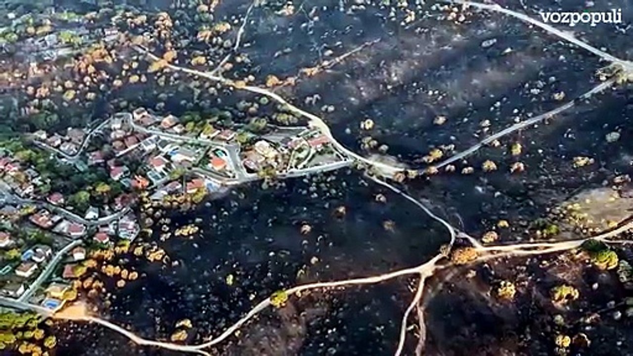Imágenes aéreas de la devastación en la Sierra Oeste de Madrid tras los incendios forestales