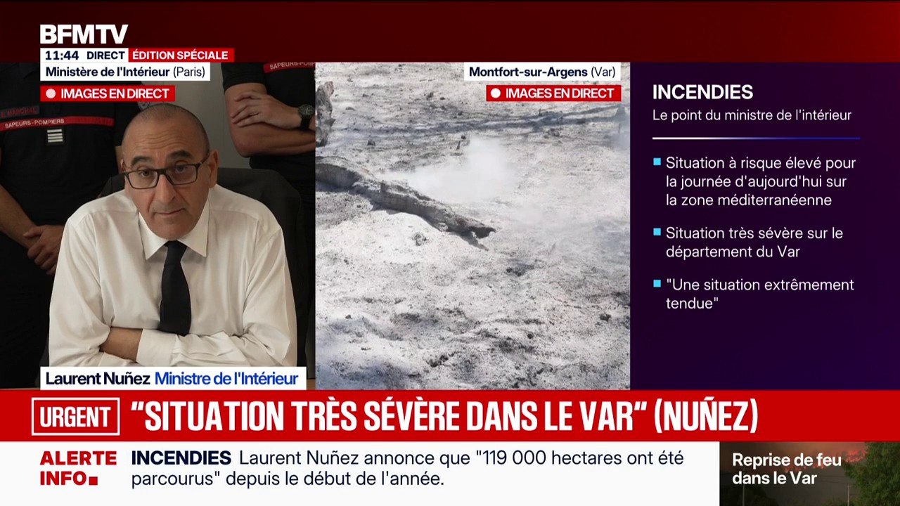 Incendies: "Nous sommes à 328 interpellations", indique Laurent Nuñez