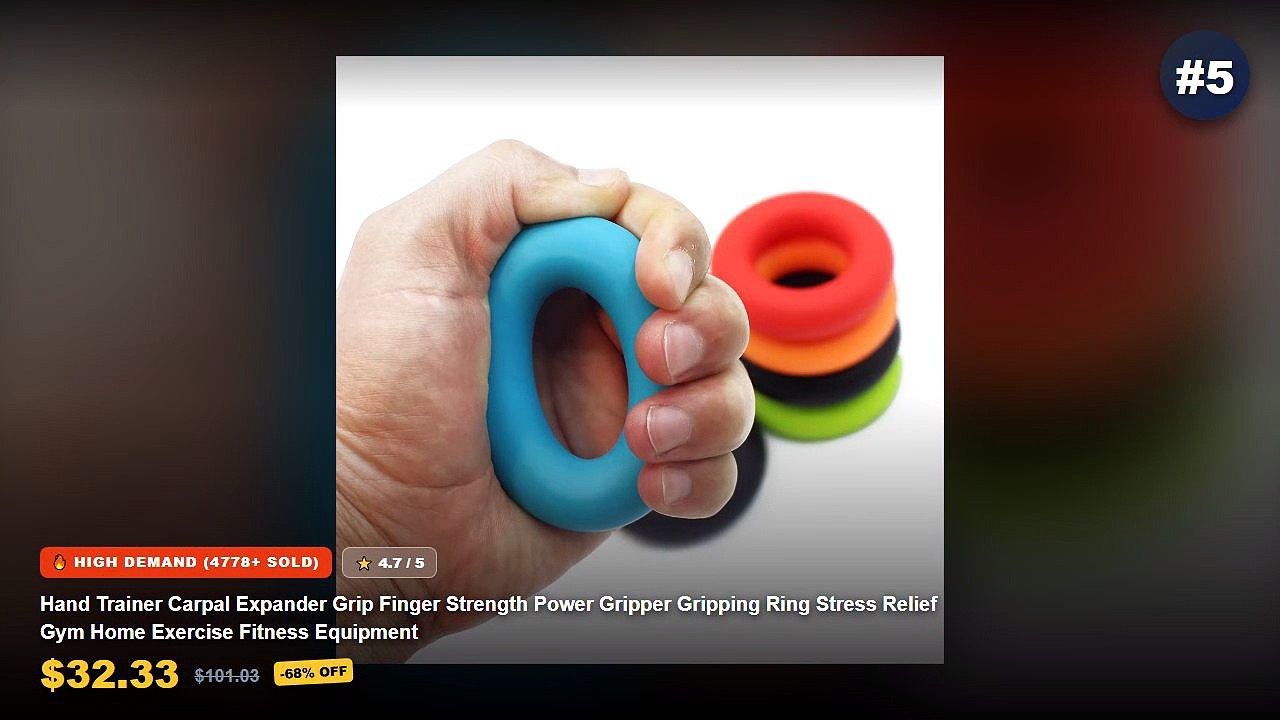 Grip Strengthener Rings For Home Workouts: Top 5 Best Sellers - Carpal Expander 20 90LB Hand Grip Ring Silicone Portable...