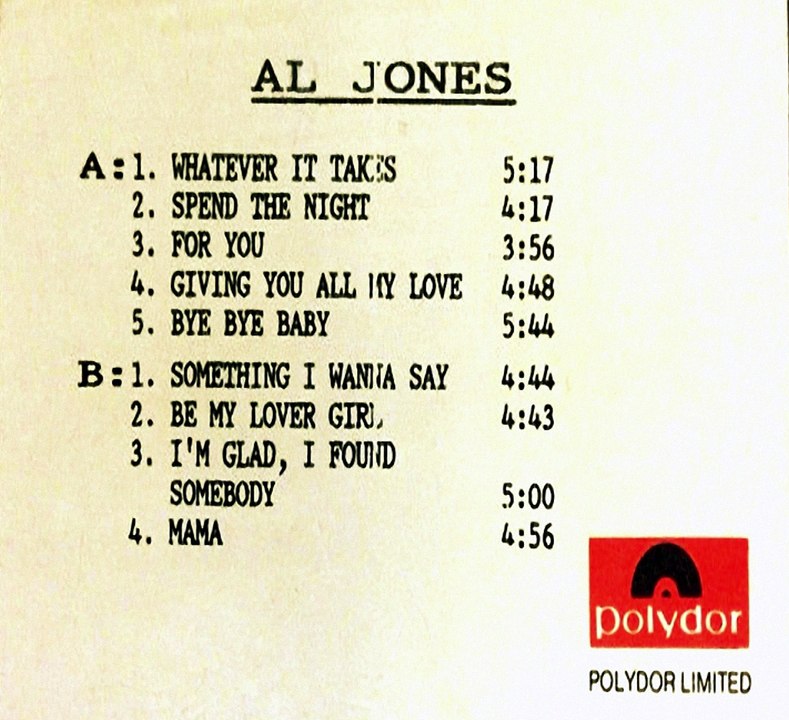 Al Jones - Be My Lover Girl