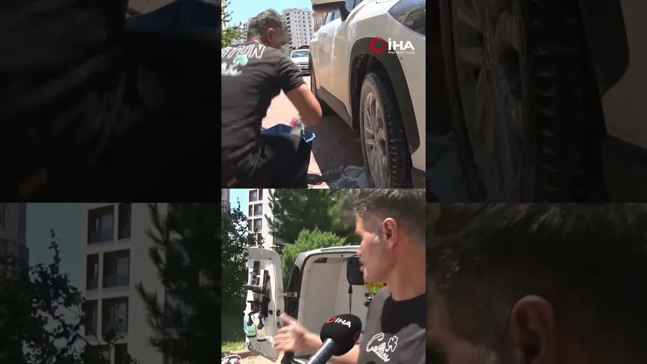 Dükkanını yanında taşıyor, kapı kapı gezerek araba yıkıyor 🧽