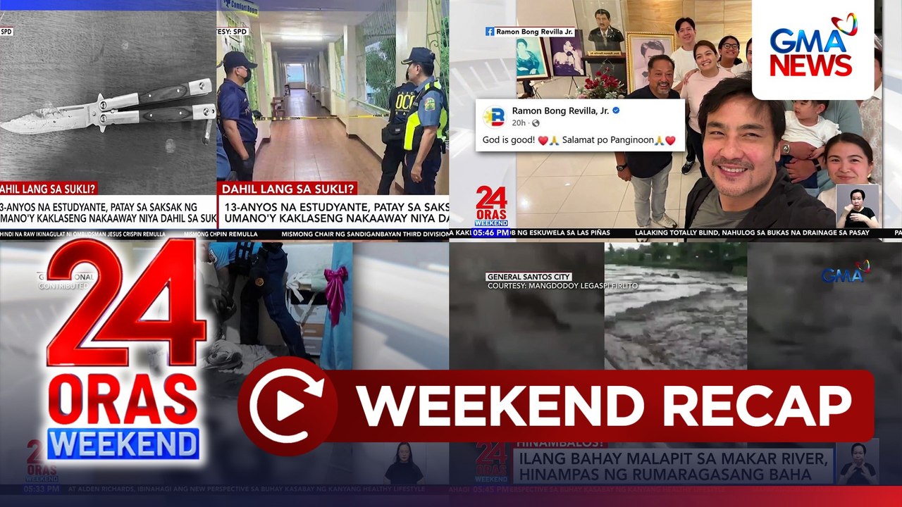 24 Oras Weekend: (Parts 1&2) Kolehiyala sinaksak; 13-anyos sinaksak ng kaklase; Minor hinalay; atbp.