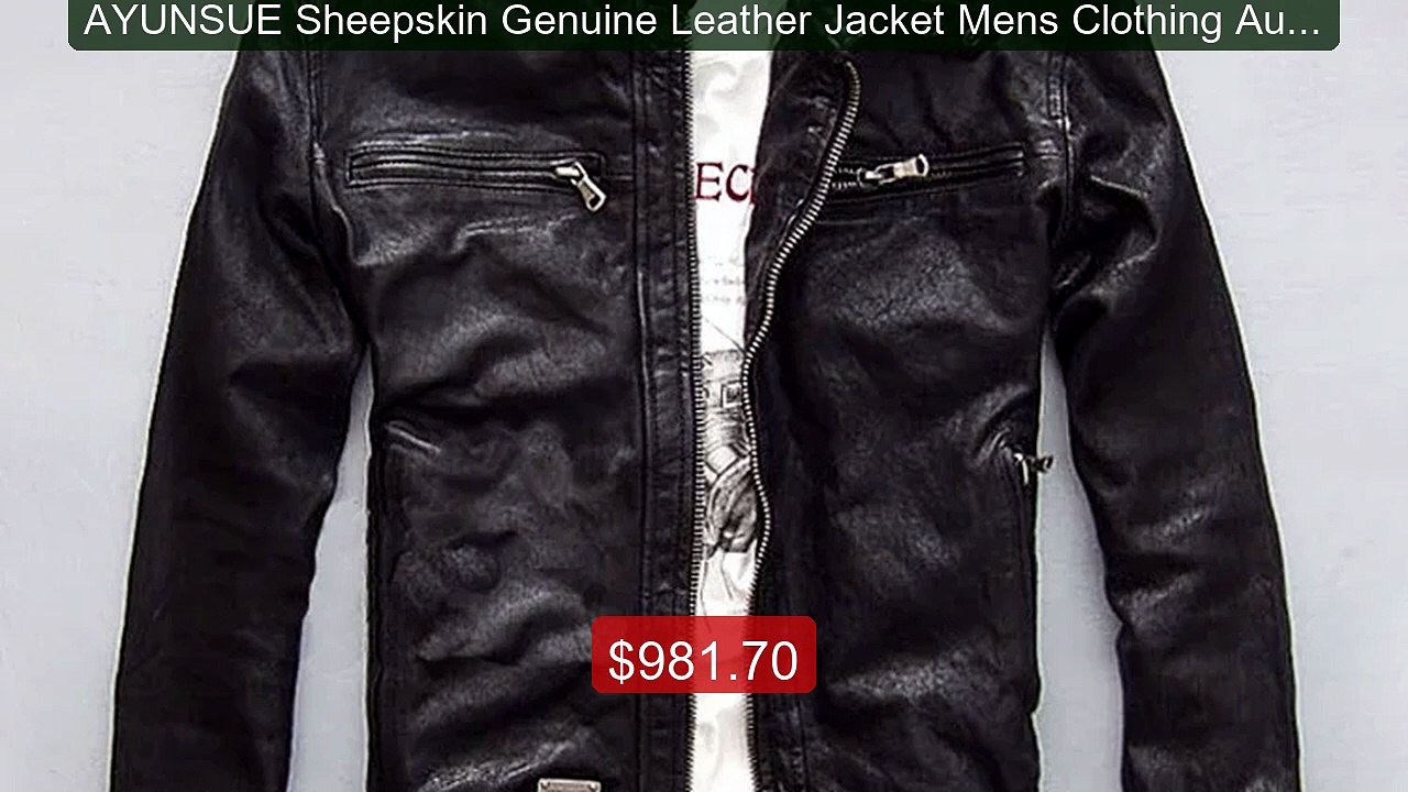 AYUNSUE Sheepskin Genuine Leather Jacket Mens Clothing Autu... -- Top Pick 2026 | Unbeatable Price!