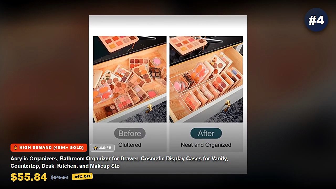 Best Acrylic Makeup Organizers With Drawers For Vanity on AliExpress | Review - PGY Acrylic Cosmetic Organizer Desktop M...