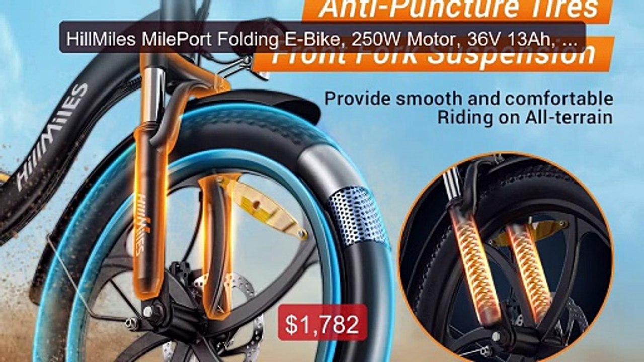HillMiles MilePort Folding E-Bike, 250W Motor, 36V 13Ah, 25... -- Top Pick 2026 | Unbeatable Price!