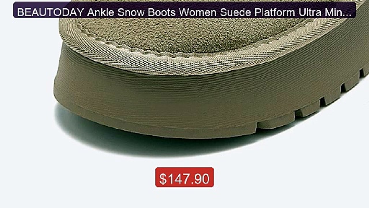 BEAUTODAY Ankle Snow Boots Women Suede Platform Ultra Mini Ro... -- Amazing Value 2026 | Must Have!