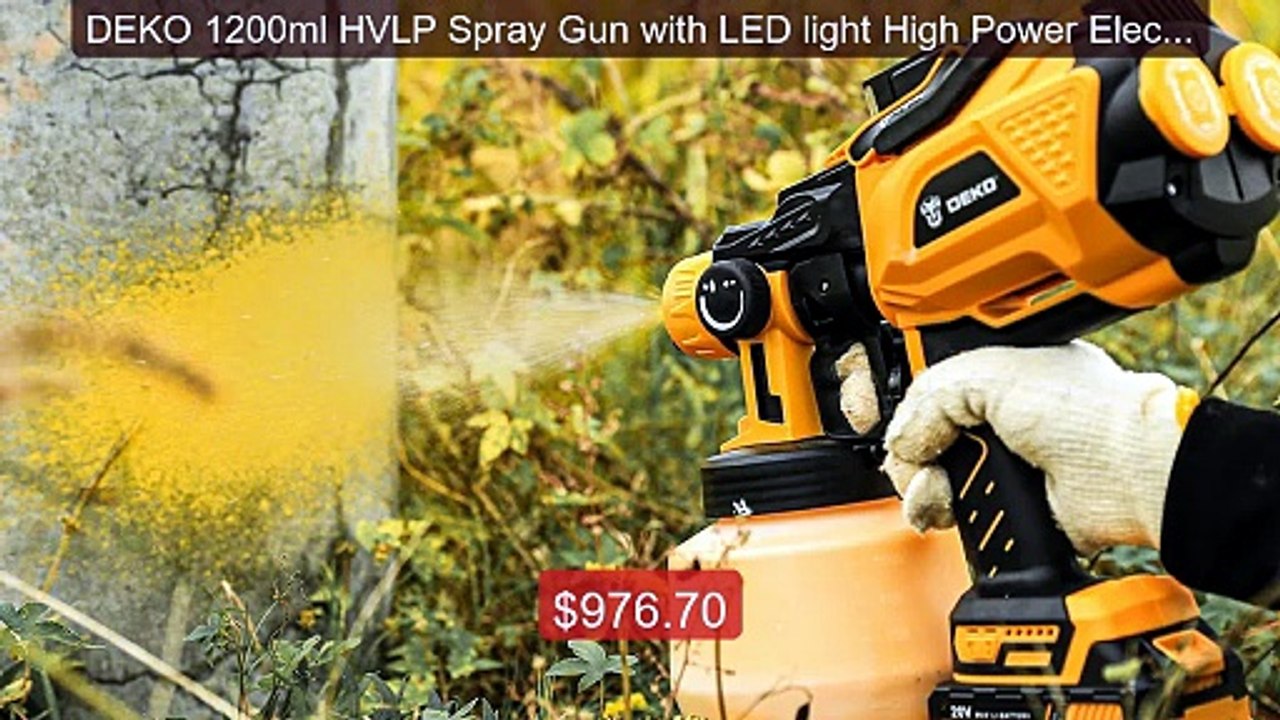 DEKO 1200ml HVLP Spray Gun with LED light High Power Electric ... -- Hot Deal 2026 | Limited Offer!
